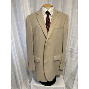 Joseph & Feiss Mens Blazer 100% Silk Beige Suit Jacket 42L Sports Coat
